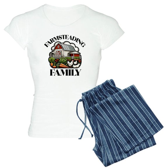 CafePress - Farmsteading Family - Women's Short Sleeve Print T-Shirt and Pants Light Cotton Pajama Set