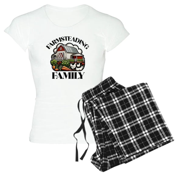 CafePress - Farmsteading Family - Women's Short Sleeve Print T-Shirt and Pants Light Cotton Pajama Set