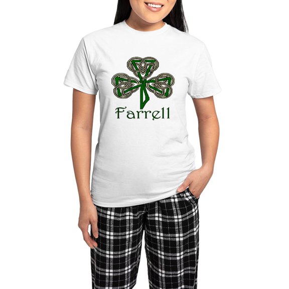 CafePress - Farrell Shamrock Women's Light Pajamas - Women's Short Sleeve Print T-Shirt and Pants Light Cotton Pajama Set