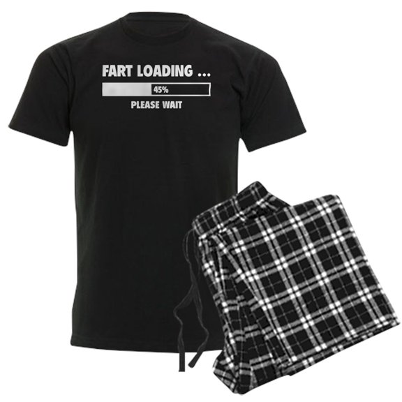 CafePress - Fart Loading Men's Dark Pajamas - Men's Dark Loose Fit Cotton Pajama Set