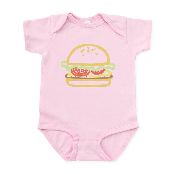 CafePress - Fast Food Hamburger Body Suit - Baby Light Bodysuit, Size Newborn - 24 Months
