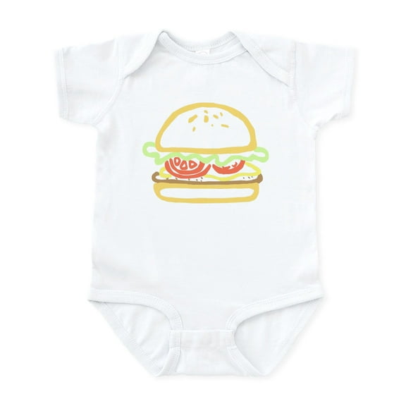 CafePress - Fast Food Hamburger Body Suit - Baby Light Bodysuit, Size Newborn - 24 Months
