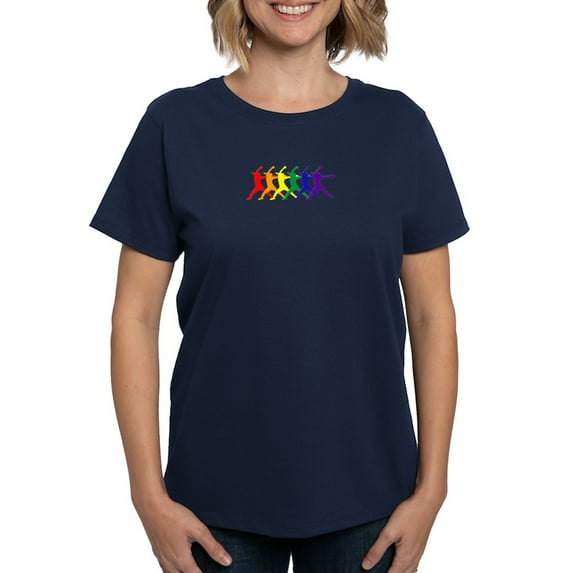 CafePress - Fastpitch Pitcher Rainbow Bevel T Shirt - Women's Traditional Fit Dark T-Shirt