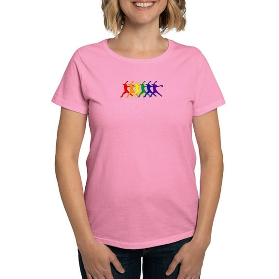 CafePress - Fastpitch Pitcher Rainbow Bevel T Shirt - Women's Traditional Fit Dark T-Shirt
