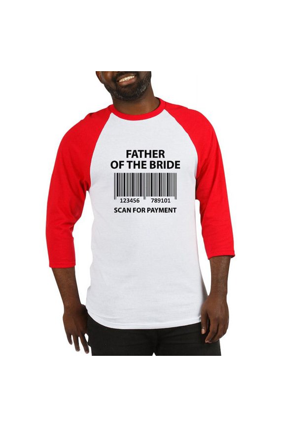 - Father Of The Bride Baseball Jersey - Cotton Baseball Jersey, 3/4 Raglan Sleeve Shirt
