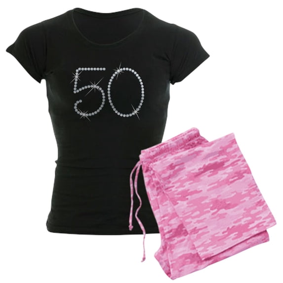 CafePress - Faux Rhinestone 50Th Birthda - Women's Dark Pajamas