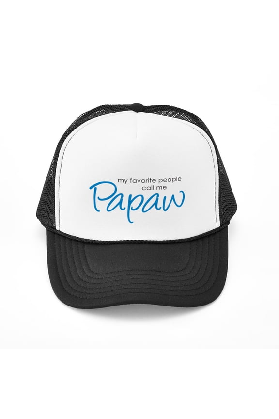 - Favorite People Call Me Papaw - Adjustable Unisex Printed Trucker Hat with Mesh Back