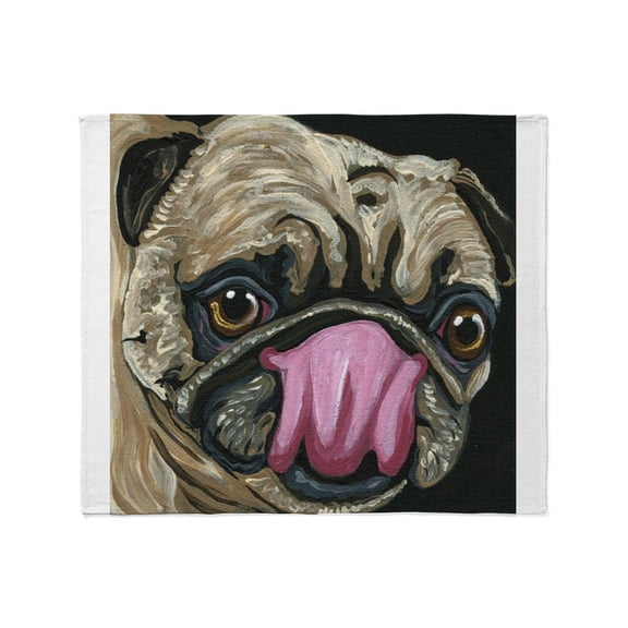 CafePress - Fawn Pug Dog Art Throw Blanket - Soft Fleece Throw Blanket, 50"x60" for All Ages