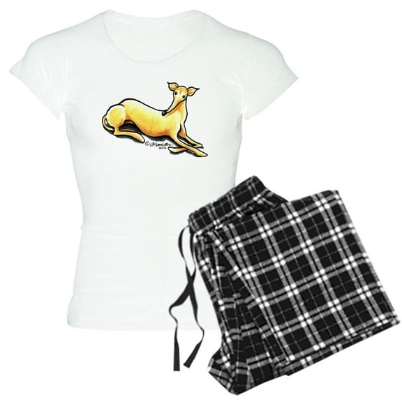 CafePress - Fawn Whippet Lover Women's Light Pajamas - Women's Short Sleeve Print T-Shirt and Pants Light Cotton Pajama Set