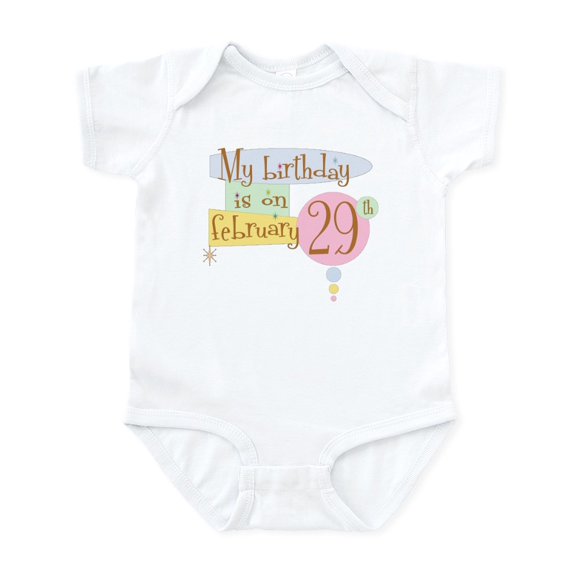 CafePress - February 29Th Retro Infant Bodysuit - Baby Light Bodysuit, Size Newborn - 24 Months