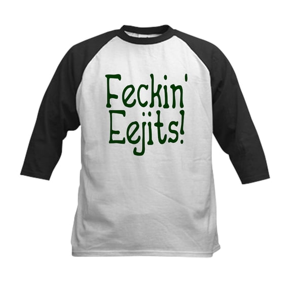 CafePress - Feckin' Eejits! Kids Baseball Jersey - Kids Cotton Baseball Jersey, 3/4 Sleeve Shirt