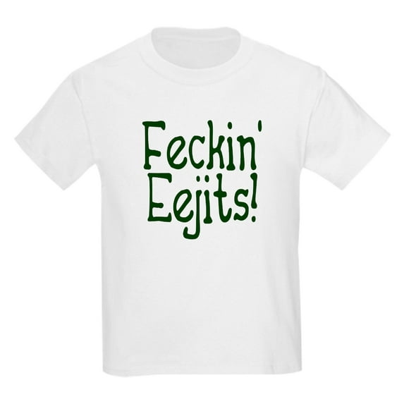 CafePress - Feckin' Eejits! Kids Light T Shirt - Light T-Shirt Kids XS-XL