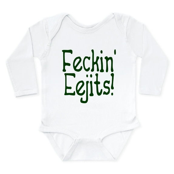 CafePress - Feckin' Eejits! Long Sleeve Infant Bodysuit - Long Sleeve Cotton Baby Bodysuit
