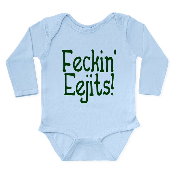 CafePress - Feckin' Eejits! Long Sleeve Infant Bodysuit - Long Sleeve Cotton Baby Bodysuit