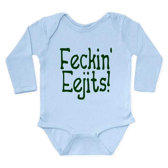 CafePress - Feckin' Eejits! Long Sleeve Infant Bodysuit - Long Sleeve Cotton Baby Bodysuit