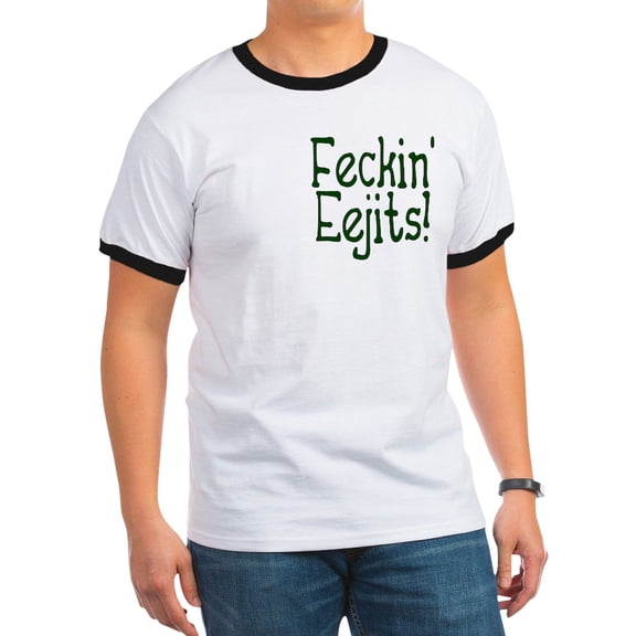 CafePress - Feckin' Eejits! Ringer T - 100% Cotton Ringed T-Shirt