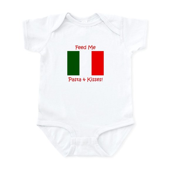 CafePress - Feed Me Pasta And Kisses Onesie Body Suit - Baby Light Bodysuit, Size Newborn - 24 Months