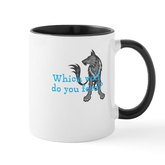 CafePress - Feed Your Wolf Mug - 11 oz Ceramic Mug - Novelty Coffee Tea Cup
