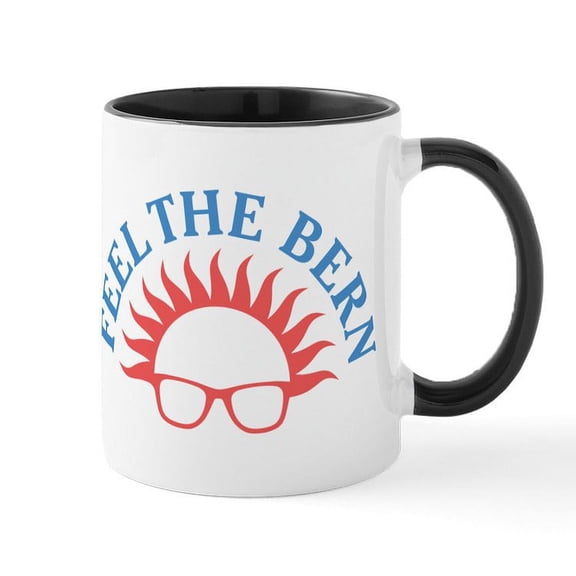 CafePress - Feel The Bern Mugs - 11 oz Ceramic Mug - Novelty Coffee Tea Cup