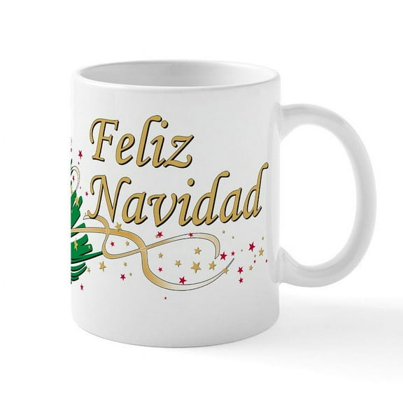 CafePress - Feliz Navidad Mug - 11 oz Ceramic Mug - Novelty Coffee Tea Cup