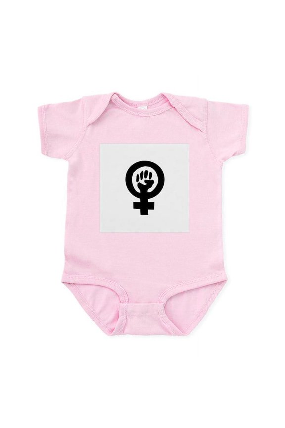 - Feminist Fist Feminist Pride Infant Bodysuit - Baby Light Bodysuit, Size Newborn - 24 Months
