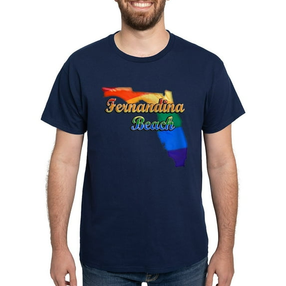 CafePress - Fernandina Beach, Florida, Gay Pride, Dark T Shirt - Men's Classic Graphic Cotton T-Shirt