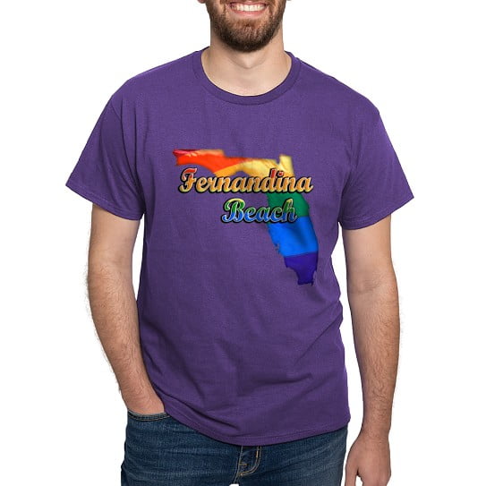 CafePress - Fernandina Beach, Florida, Gay Pride, Dark T Shirt - Men's Classic Cotton T-Shirts