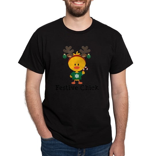 CafePress - Festive Chick Dark T Shirt - Men's Classic Cotton T-Shirts