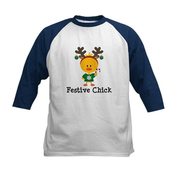 CafePress - Festive Chick Kids Baseball Jersey - Kids Cotton Baseball Jersey, 3/4 Sleeve Shirt