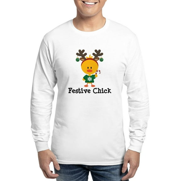CafePress - Festive Chick Long Sleeve T Shirt - Unisex Cotton Long Sleeve T-Shirt