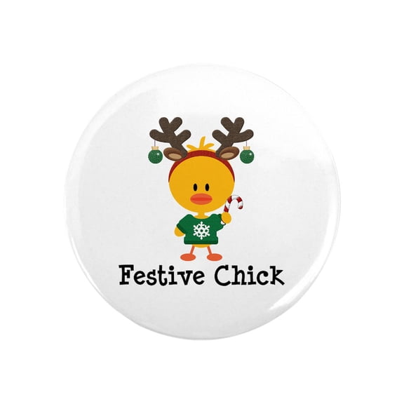 CafePress - Festive Chick Magnet - 2.25" Round Magnet, Refrigerator Magnet, Button Magnet Style
