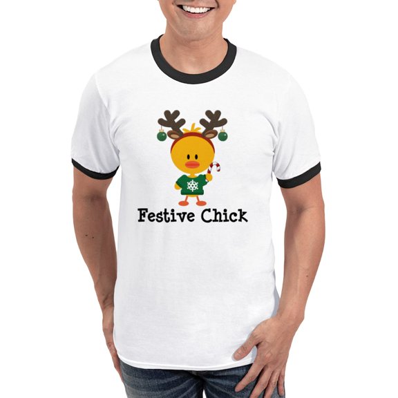 CafePress - Festive Chick Ringer T - 100% Cotton Ringed T-Shirt