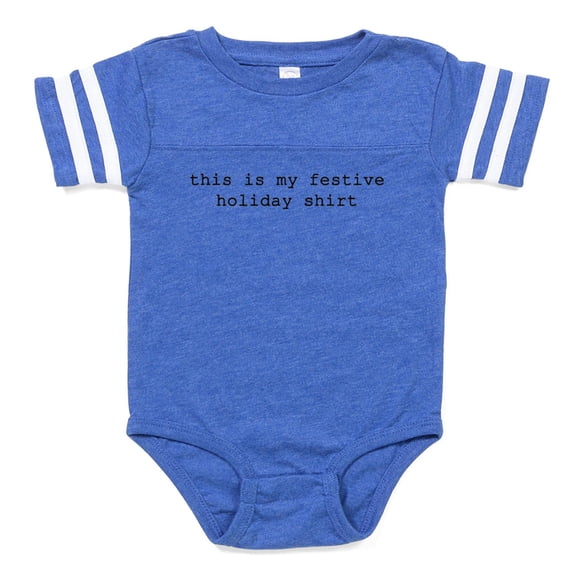 CafePress - Festive Holiday Shirt_Bl - Cute Infant Baby Football Bodysuit