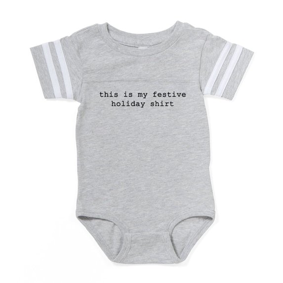 CafePress - Festive Holiday Shirt_Bl - Cute Infant Baby Football Bodysuit