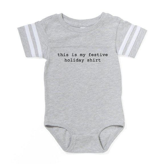 CafePress - Festive Holiday Shirt_Bl - Cute Infant Baby Football Bodysuit