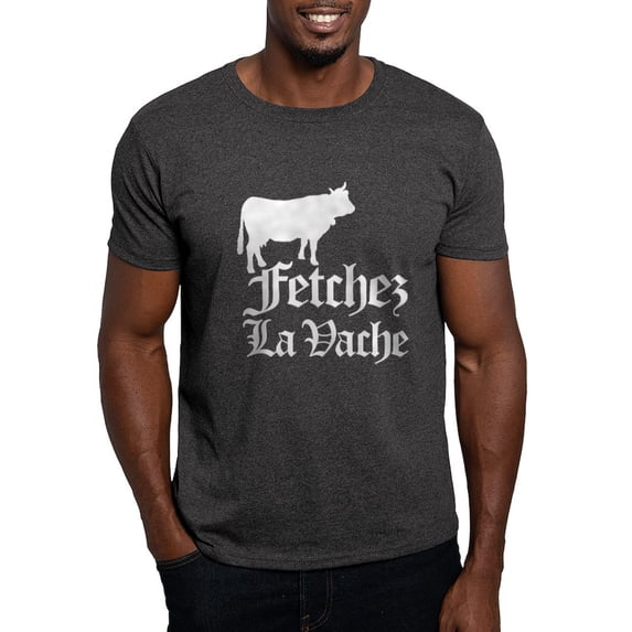 CafePress - Fetchez La Vache Dark T Shirt - Men's Classic Graphic Cotton T-Shirt