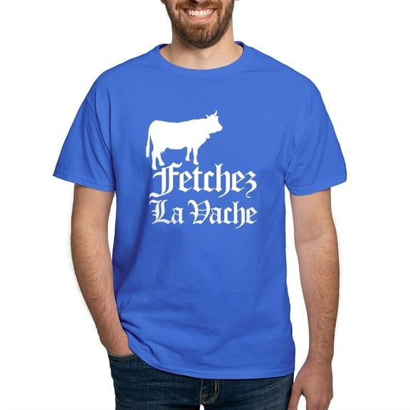 CafePress - Fetchez La Vache Dark T Shirt - Men's Classic Graphic Cotton T-Shirt
