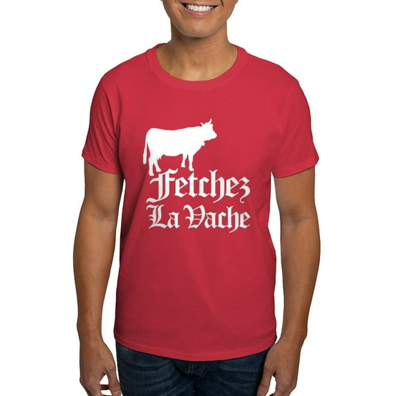 CafePress - Fetchez La Vache Dark T Shirt - Men's Classic Graphic Cotton T-Shirt