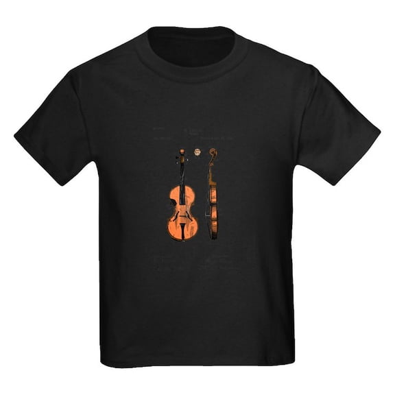 CafePress - Fiddle (Full) Patent Kids Light T Shirt - Dark T-Shirt Kids XS-XL