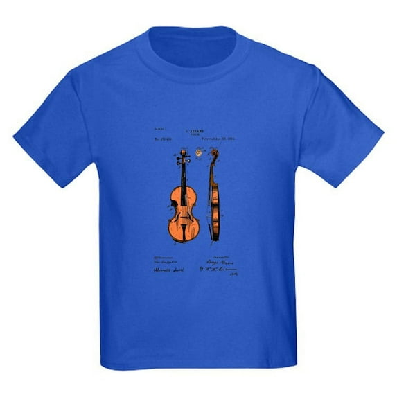 CafePress - Fiddle (Full) Patent Kids Light T Shirt - Dark T-Shirt Kids XS-XL