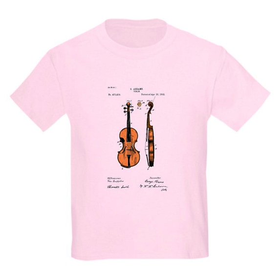 CafePress - Fiddle (Full) Patent Kids Light T Shirt - Light T-Shirt Kids XS-XL