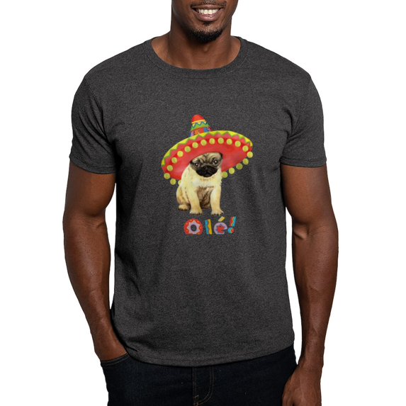 CafePress - Fiesta Pug Dark T Shirt - Men's Classic Graphic Cotton T-Shirt