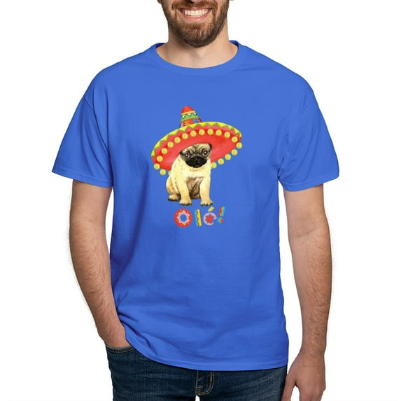 CafePress - Fiesta Pug Dark T Shirt - Men's Classic Graphic Cotton T-Shirt