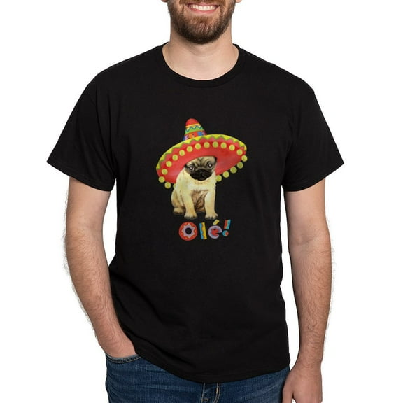 CafePress - Fiesta Pug Dark T Shirt - Men's Classic Graphic Cotton T-Shirt