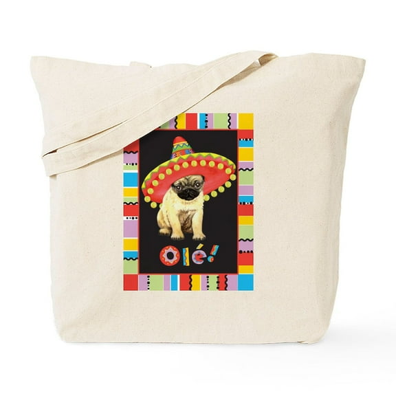 CafePress - Fiesta Pug Tote Bag - Unisex Canvas Tote Bag, Beige, 1-Piece