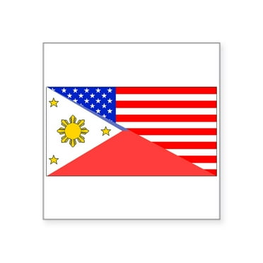 CafePress - Filipino American Flag Sticker - Square Sticker 3" x 3"