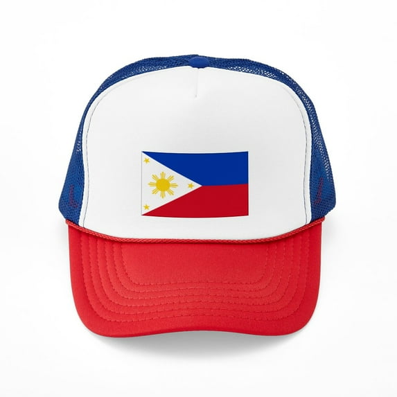 CafePress - Filipino Flag - Adjustable Unisex Printed Trucker Hat with Mesh Back