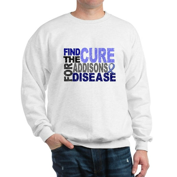 CafePress - Find The Cure Addison's Sweatshirt - Crew Neck Sweatshirt