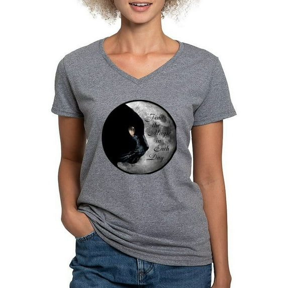 CafePress - Find The Magic T Shirt - Women's V-Neck Dark T-Shirt