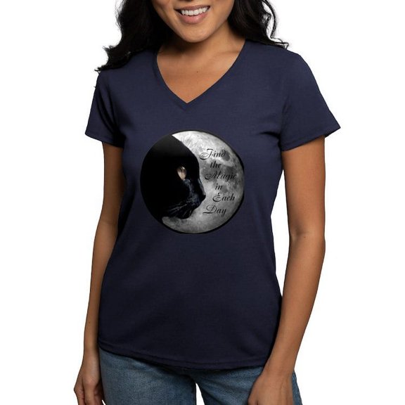CafePress - Find The Magic T Shirt - Women's V-Neck Dark T-Shirt
